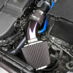 Car Cold Air Intake Filter Alumimum Induction Kit Pipe Hose System Set Black - Picture 1 of 9