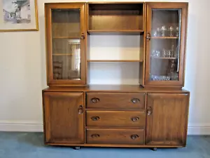 Ercol Windsor Illuminated Cabinet with 3 drawers; 2 glazed cabinets & 2 shelves. - Picture 1 of 9