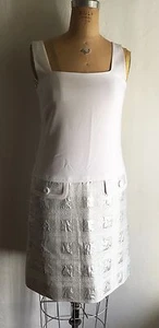 Abito mod argento bianco nuovo con etichette Moschino taglia 6 - 8, 40 - Foto 1 di 10
