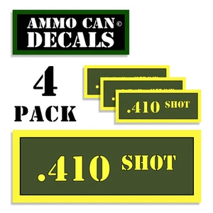 410 SHOT Ammo Can 4x Labels Ammunition Case 3"x1.15" stickers decals 4 pack AG - Picture 1 of 2