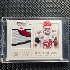 2013 Panini National Treasures Derrick Johnson Chiefs Pro Bowl Logo Patch 1/6