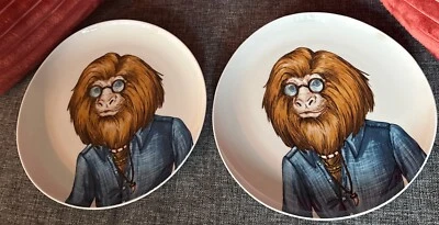 West Elm Rachel Kozlowski Dapper Animal Plate Tamarin set of 2 - Image 1 of 4