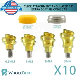 10x Angulated Click Attachment Extra Soft Silicone Cap 18° Dental Internal Hex - Picture 1 of 3
