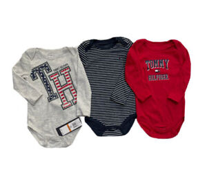 NWT Tommy Hilfiger Baby Boy Bodysuits, 3-Pack or 4-Pack; Sz 3-6M, 6-9M, 12M, 18M