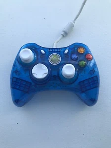 Rock Candy Translucent Blue Xbox 360 Gamepad Controller Tested Wired - Picture 1 of 4