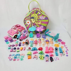 Polly Pocket Lote de Muñecas, Estuche, Jeep, Scooters, Ropa, Accesorios, etc 2001 - Imagen 1 de 15