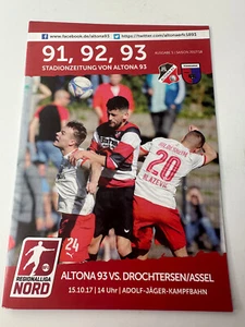 91 92 93 Altona 93 giornale stadio programma 15.10.2017 Altona 93 - drochtersen - Foto 1 di 2