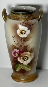 Nippon Stunning Vintage Hand Painted Porcelain Vase Excel. Used Condition 8.5”T - Picture 1 of 6