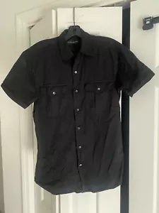 Camisa para hombre Ralph Lauren etiqueta negra lisa de algodón negra pequeña - Imagen 1 de 3