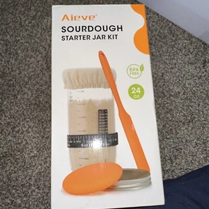 Sourdough Starter Jar, 24oz Sourdough Bread Baking Supplies Fermentation Kit - Picture 1 of 3