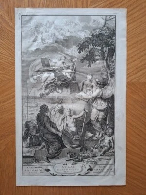 ANTIQUE FRENCH FRANCE ATLAS HENRI CHATELAIN TITLE PAGE COPPER ENGRAVING 1739 - Image 1 of 3