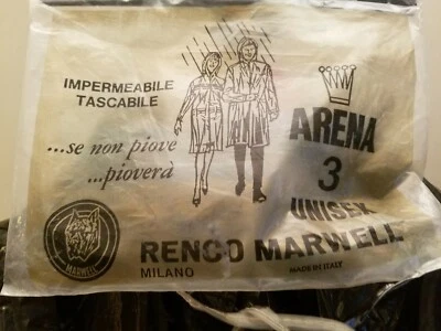 Impermeable/abrigo impermeable vintage Renco Marwell - Hecho en Milán, Italia con capucha/cinturón Foto 1 de 2