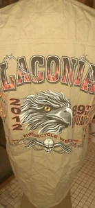 2012 laconia motor cycle week sleeveless shirt vest denim Eagle Biker's club Med - Picture 1 of 2