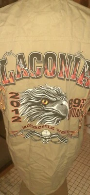 2012 Laconia Motorcycle Week Camisa Sin Mangas Chaleco Denim Eagle Biker's Club Med Foto 1 de 2