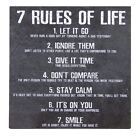 7 Rules Of Life Motivational  Sign Shelf Sitter Wall Art Decor 5" x 5"