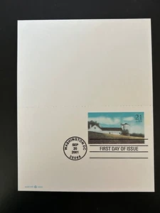 Francobolli Stati Uniti SC# UY43 White Barn 21c risposta cartolina FDC 2001 - Foto 1 di 2