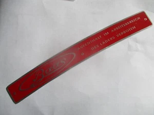 Typenschild frontlader Schild Baas Zeichen targhetta Abzeichen Deutz Hanomag s85 - Bild 1 von 1