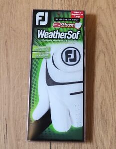 FootJoy WeatherSof 2-Pack Golf Gloves Men's Regular LEFT Large White & Black NEW