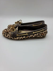Sperry Top Sider Leopard Calf Hair Flats Boat Shoes Women's Size 7W - Picture 1 of 9