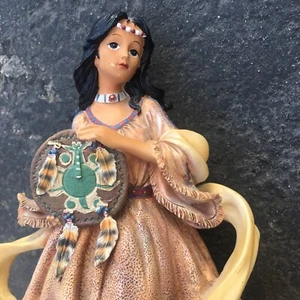 Vintage Native American Maiden Woman Plug-In Rotating Lights 10” Resin Statue - Picture 1 of 8