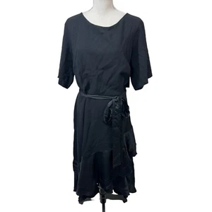 NWT Lane Bryant Black A-Line Ruffle Hem Dress Size 20 Cocktail Party Date Night - Picture 1 of 9