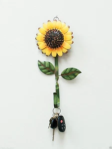 Metal Sunflower Hook Wall Home Iron Kitchen Keys Coats Utilities Decor Hanger - Picture 1 of 4