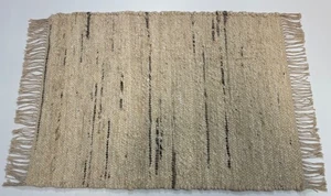 Rug 60X90 Cm Tree Wool Jute Natural Colors Handwoven Flatweave Decor D527 - Picture 1 of 7