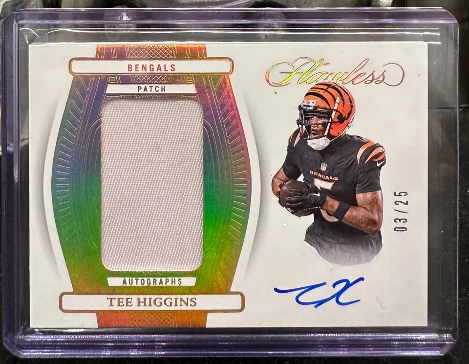 2024 Panini Flawless Tee Higgins Gold Patch Auto /25 Bengals & Clemson Tigers - Image 1 of 2