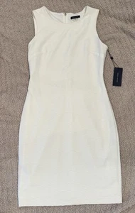 Tommy Hilfiger Ivory White Criss-Cross Knit Sheath Dress Size 4 NWT - Picture 1 of 12