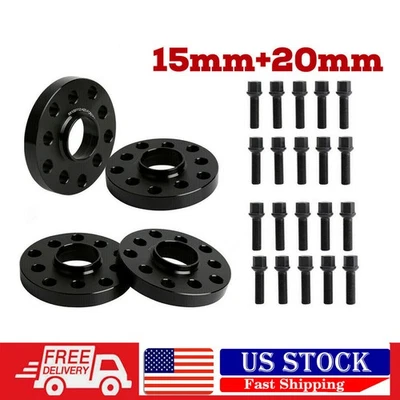 4x Espaciadores de rueda escalonados para Audi VolksWagen 5x100 5x112 15 mm 20 mm 57,1 nuevos Foto 1 de 4