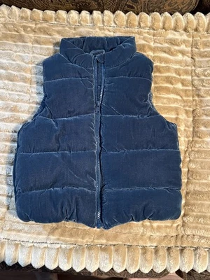 Chaleco acolchado para niñas S 5-6 - terciopelo azul marino ~ Gymboree Foto 1 de 4