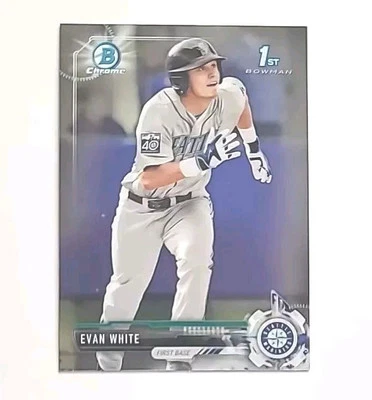 2017 Bowman Chrome Draft #BDC-178 Evan White RC (ANGELES) ! - Image 1 of 3