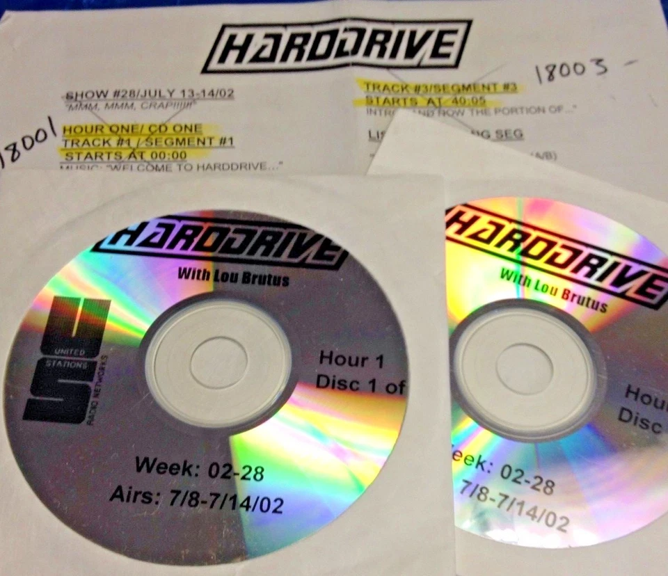 RADIO SHOW:HARDDRIVE 7/13/02 LINKIN PARK,APEX THEORY, JERRY CANTRELL,FILTER,KORN - Image 1 of 1