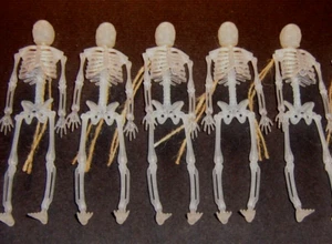 Halloween Skeleton Ornaments Decorations 7" Glow in the Dark Indoor/Outdoor 5 - Picture 1 of 4