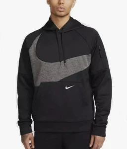 Nike Therma-FIT Maglione Uomo Fitness Felpa con Cappuccio DQ5401-010 Bk/Grigio Taglia S, M NUOVO - Foto 1 di 4