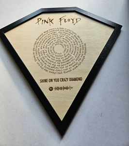 Pink Floyd Wandbild, "Shine on you Crazy Diamond" Text, Scan Code, Rock, Musik - Bild 1 von 3