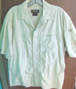 Mountain Hardware Tan Cotton Short Sleeve Fishing Type Shirt Men Lg Leki Poles - Picture 1 of 6