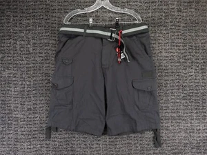 Airwalk Cargo Shorts Mens 36 Gray Belted Ripstop Stretch Outdoor Skateboard NWT - Picture 1 of 17