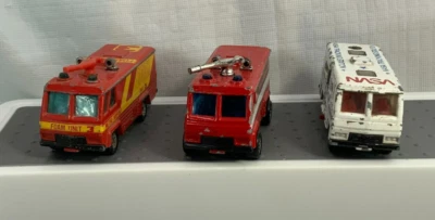 Matchbox Lot of 3 NASA Tracking Command Vehicle Fire Rescue Die Cast Parts - Image 1 of 4