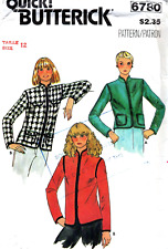 Butterick 6780 Vintage Jacket Sewing Pattern Size 12