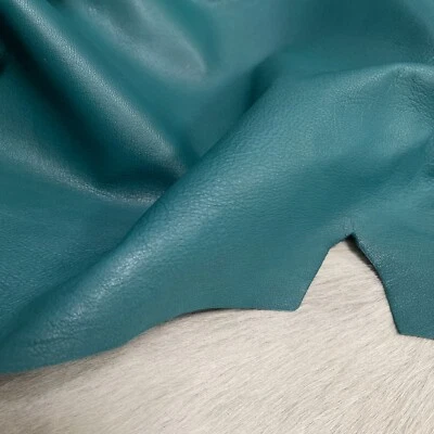 Goatskin Nappa Teal Green Soft Leather Goat Hide 2-3 oz Thickness Avetco Inc. - Image 1 of 4