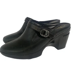 COLE HAAN Brown Leather Mules Clogs Wedge Heels Shoes Slides 9 - Picture 1 of 5