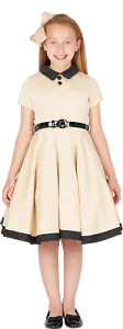 FC3 Factory Second Girls Champagne Gold Vintage 50's Party Prom Dress Age 5-6 - Picture 1 of 8