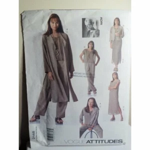 VOGUE ADRI Sewing Pattern 2148 Misses Petite Jacket, Duster, Dress, Top, Pants - Picture 1 of 10