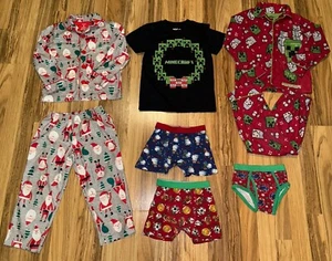 Navidad Minecraft Spider-man Niño’s Talla XS 4T Pijama Pierna Ancha Y2K Santa - Imagen 1 de 8