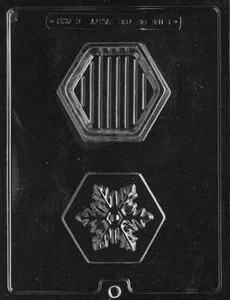 NEW 2 Cav Holiday Snowflake Pour Box Chocolate Candy Fondant Plaster Clay Mold - Picture 1 of 1