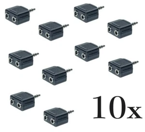 10x Y - Adapter Klinke Stecker 3,5mm / 2 Klinken Buchsen - Köpfhörerverteiler - Picture 1 of 1
