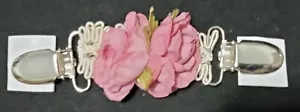 Vintage Pink Fabric Flower Sweater Clip / Sweater Guard / Sleeve Holder - unused - Picture 1 of 3