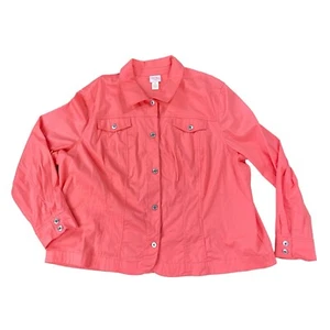Coral Bay Woman’s Peachy Pink Jacket Size 3X Lightweight - Picture 1 of 3