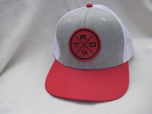 TRD 54 Toyota Racing Development Nascar Mesh Baseball Cap Hat Red Grey White - Picture 1 of 9